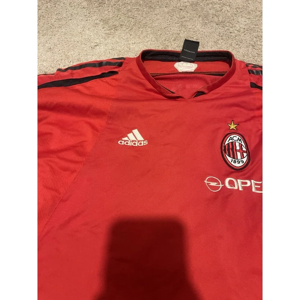 AC Milan 2004 Adidas Opel red player issue training shirt maglia jersey XL